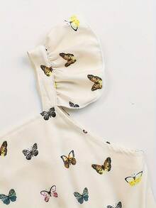 Girls' Dress, Butterfly Printed Square-Neck Casual Fashion Long Skirt, Very Suitable For Park Outing, Seaside Vacation. - Multicolor - View 5