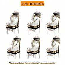 1/4/5/6/7pcs Fashionable Simple European And American Style Printed Chair Covers / Chair Cover Set, Suitable For Indoor Home Restaurant, Hotel Modern Daily Decoration. Tablecloth Suitable For Square Tables, Elastic Chair Covers Can Be Washed