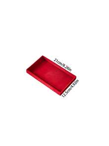 9/1 Pc, Burgundy Velvet Jewelry Tray, Large Capacity Jewelry Storage Box, Independent Compartments, Stackable Jewelry Display Stand, Can Hold Earrings, Necklaces, Bracelets, Rings, Hairpins, Hairbands, Etc. Valentine's Day Velvet Jewelry Tray, Makeup Storage Box, - Wine Red Tray - View 3