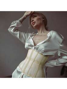 1pc Women's Tight Fit Sheer Mesh Waist Cincher Corset Halloween Costume