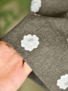 Floral Embroidered Beaded Flare Sleeve Abaya, Traditional Arabic Robe Spring - Olive Brown - View 8