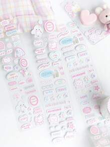 1 rotolo di adesivi decorativi per scrapbooking con graffiti carini, nastri adesivi decorativi per confezioni regalo, ufficio, casa, etichettatura, classe, intrattenimento, planner scolastico fai-da-te, materiali decorativi multifunzionali, forniture scolastiche, back to school