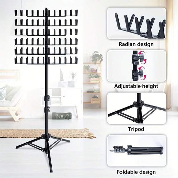 Soporte ajustable en altura de 144 clavijas para trenzar el cabello, soporte para extensiones de cabello con herramientas para trenzar el cabello, estante divisor de cabello para la separación del cabello durante el trenzado