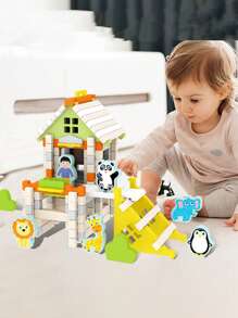 ¡Nuevo! Bloques de construcción de madera de mortaja y espiga - Set de Architect, rompecabezas 3D Castillo DIY juguetes creativosMM para niños de 3+ años de edad, regalo de cumpleaños/Día del Niño