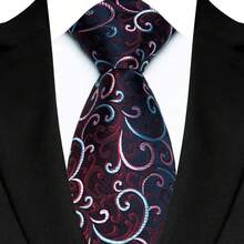 Corbata de lujo de 8CM para hombre, corbatas a cuadros florales a rayas de Color púrpura para hombre, corbata tejida de Jacquard para novio, corbata para de boda y negocios TFYP - 08 - Ver 15