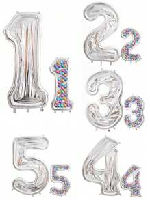 65 Inch Digital Shaped Aluminum Film Balloon Frame, Three-Dimensional Balloon Frame, Birthday Balloons, Anniversary Party, Wedding Decoration, Home Party Decor Balloons, Baloon, Bride To Be, Bridal Shower