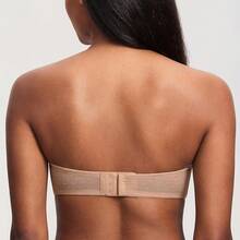 DOBREVA Women's Mesh Strapless Bra Sheer Unlined See Through Underwire Bras Plus Size - Natural - View 4