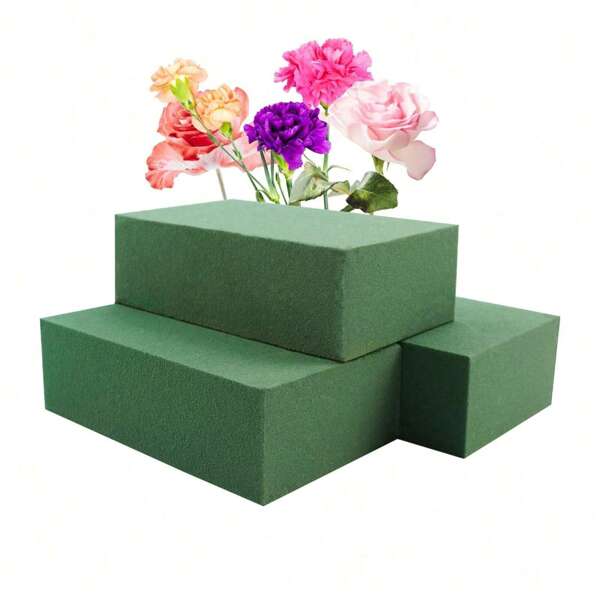 1/3 Flower Foam Blocks, 8.86inx4.13inx2.68in, Plant Foam, Green Wet And Dry Flower Foam, Used For Arranging Fresh Flowers Or Artificial Flowers, Suitable For Weddings, Birthdays, Home And Household Decoration, Garden Decoration,