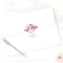 Etiquetas de boda modernas personalizadas, pegatinas de vuelta, pegatinas de temporada de graduación, etiquetas de papel de seda de boda personalizadas, papelería de boda personalizada, pegatinas de caja, pegatinas de embalaje, pegatinas de regalo, pegatinas de mensaje, regalo personalizado - Pegatinas de mariposas - Ver 4