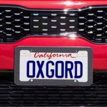 2个/1个美式汽车牌照框，碳纤维牌照架汽车配件（带螺丝），需要拧紧以防止脱落，适合作为生日礼物，情人节必备汽车礼物！ - 黑色 - 查看 3