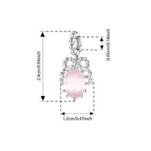 WOSTU 1 pieza Colgante lindo de lazo de plata de ley 925, colgante de tacones altos de cerezo rosa, colgante adorable para mujer, apto para collar, pulsera, joyería de moda, regalo