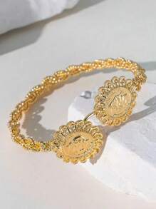 Herseygold 1pc Turkish/Arabic Snake Style Women Anklet, Luxury Gold Plated Middle Eastern Muslim Bride Foot Jewelry