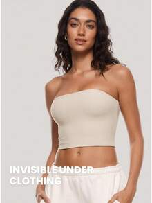 DOBREVA Women's Mesh Strapless Bra Sheer Unlined See Through Underwire Bras Plus Size - Natural - View 10