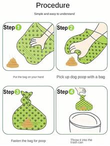 450 个/30 卷加厚狗屎袋，宠物粪便袋防漏宠物粪便，超厚狗屎袋 - 防漏无碎屑宠物粪便袋，适合户外探险 - 方便便携，非常适合狗主人、露营、徒步旅行、宠物用品 - 綠色 - 查看 6