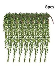 1 pieza/4 piezas Plantas suculentas artificiales colgantes, plantas verdes falsas tipo "collar de perlas" para decoración de pared, hogar, jardín y exterior (cada uno de 27 pulgadas de largo). Plantas suculentas colgantes artificiales tipo "collar de perlas" para decoración del hogar y el jardín (macetas no incluidas), regalos de cumpleaños y graduación