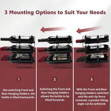 Stackable Wine Rack Countertop Sturdy Bottle Holder Freestanding For Cabinet 3 Tier Small Tabletop Wine Holder Stand Wire Bottle Rack Metal Storage Organizers - 黑色 - 查看 2