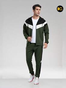 BIG CITY Pants Deportivo Tricot Para Hombre Conjunto Deportivo Moda Combinado - Verde - Ver 4