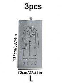 1件家用悬挂式真空压缩袋，衣物分类袋，大号真空袋，省空间悬挂式羽绒服收纳袋，搬家用品衣柜收纳袋，卧室收纳袋，可重复使用，居家收纳，干洗服装防尘罩，女士白色T恤，女士黑色裤子，女士冬装，女士优雅连衣裙，女士长袖白衬衫，极简主义，夏季上衣，加厚悬挂式真空压缩收纳袋，多孔悬挂式服装袋，带拉链包边，极简主义风格 - 彩色 - 查看 12