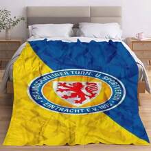 Eintracht Brunswick Flannel Blanket - Official Team And Founded In 1895 Design, Vibrant Blue & Yellow Sports Themed Blanket, Soft And Warm For Fans Year-Round, Essential For Home Decor And Match Days
