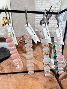 Beautizon Nailartlab 10件装多功能透明亚克力美甲展示条，彩色卡片印刷及佩戴美甲成品展示架，美甲沙龙DIY展示及拍照道具 - 彩色 - 查看 3