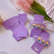 50 件彩色珠宝展示卡带支架 - 淡紫色、粉色、绿色、蓝色、红色 - 非常适合项链、手镯、耳环、发带 - 非常适合小型企业用品和珠宝包装