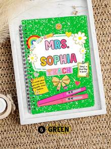 Cuaderno personalizado con espiral, escala horizontal y líneas para maestros, regalo de aprecio a maestros, regalo de regreso a clases, regalo del Día del Maestro, expresión de gratitud a maestros, útiles escolares, regreso a clases, útiles escolares con dibujos animados, kawaii, personalizado, único, personalizado, trabajadores, clientes, estudiantes, para negocios/trabajo/oficina, para la escuela - Multicolor - Ver 19