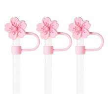 1/2/3/4/5/6/7/8 piezas Tapa de silicona con diseño de flor compatible con accesorios para taza , tapas reutilizables para sorbetes de 10 mm (0.4 pulg.), a prueba de polvo, para decoración de fiestas, regalo para el Día de la Madre. - Multicolor - Ver 21