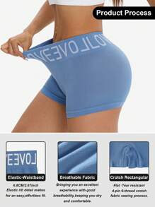 LianShengFa 4 Stück Buchstaben Taillenbund nahtlose Mieder-Formende Höschen, Hohe Dehnbarkeit atmungsaktiver Mesh-Stoff Damen Unterwäsche, Bequem weich sitzende Damen Höschen