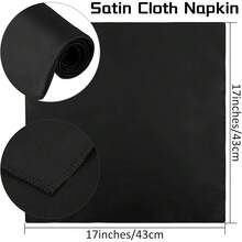 New-2025  12 Piec Satin Napkins Soft Dinner Napkins Square Table Napkins 17 X 17 Inch For Rtaurant Weddings Party Dinner Dration (Black) - Black 17 x 17 inch - View 2