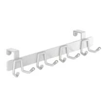 1pc Cabinet Door Hook, No Drill Kitchen Hanging Hook, Black/White Metal Door Mounted Organizer For Utensils, Ladle, Shovel, Simple Design, Suitable For Spring/Summer