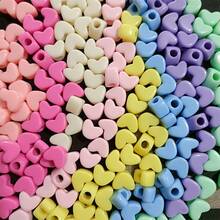 100pcs Solid Heart Shaped Large Hole Beads For DIY Children Bracelet, Necklace, Phone Charm, Acrylic Bead - Multicolor - View 4