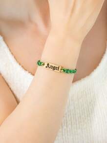 1 pièce Bracelet en corde tressée personnalisé avec pendentif gravé, bracelet en ficelle coloré, excellent cadeau pour les amis et la famille