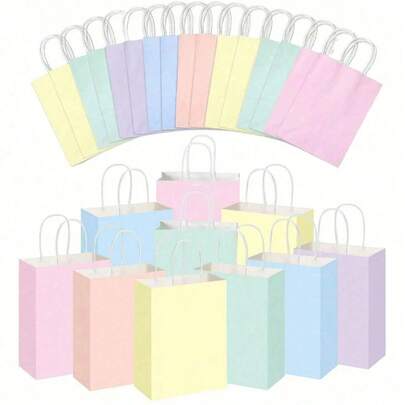 24 chiếc/12 chiếc/6 chiếc/1 chiếc túi quà màu Macaron, túi quà giấy Kraft nhiều màu sắc có tay cầm, túi quà giấy Kraft mềm mại dùng cho tiệc tùng, sinh nhật, kẹo, mua sắm, trang trí đồ dùng cho doanh nghiệp nhỏ, túi tote giấy Kraft trơn, túi giấy Kraft tối giản có vân, túi tote đa năng, túi đựng đồ đa dụng, túi quà sáng tạo, bao bì quà tặng