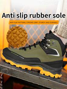 Dian Sen 1双男女通用钢头安全靴，高帮运动安全鞋，耐用工作靴，钢头训练安全鞋，防刺穿、防压、减震鞋底，适合所有季节