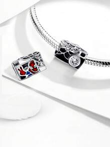 1 pieza de Elegante Charm de cámara de plata de ley 925 apto para hacer pulseras, brazaletes y joyería fina DIY para mujeres