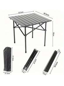 1 Bàn cắm trại ngoài trời gấp gọn bằng hợp kim nhôm, bề mặt bền, chân bàn hình chữ X chắc chắn và bền bỉ, thích hợp cho các hoạt động phiêu lưu ngoài trời như bãi biển, dã ngoại, câu cá, đi bộ đường dài, phụ kiện cắm trại, dụng cụ dã ngoại, thiết kế dây đeo thời trang, chắc chắn và bền bỉ, bàn cuộn trứng, bàn quầy hàng chợ đêm buổi sáng, dễ dàng cất giữ, có túi đựng, dụng cụ cắm trại - Màu sắc ngẫu nhiên - Xem 6