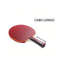Kit Raquete profissional + 3 bolinha de Ping Pong Tênis de Mesa 3 estrelas + Capa da Raquete - Vermelho e Preto - Visão 5