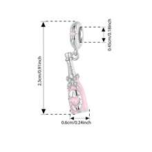 WOSTU 1 pieza Colgante lindo de lazo de plata de ley 925, colgante de tacones altos de cerezo rosa, colgante adorable para mujer, apto para collar, pulsera, joyería de moda, regalo