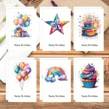 12pcs Colorful Birthday Thank You Cards Set With Envelopes, Greeting Cards For Invitations, Gifts & Celebrations