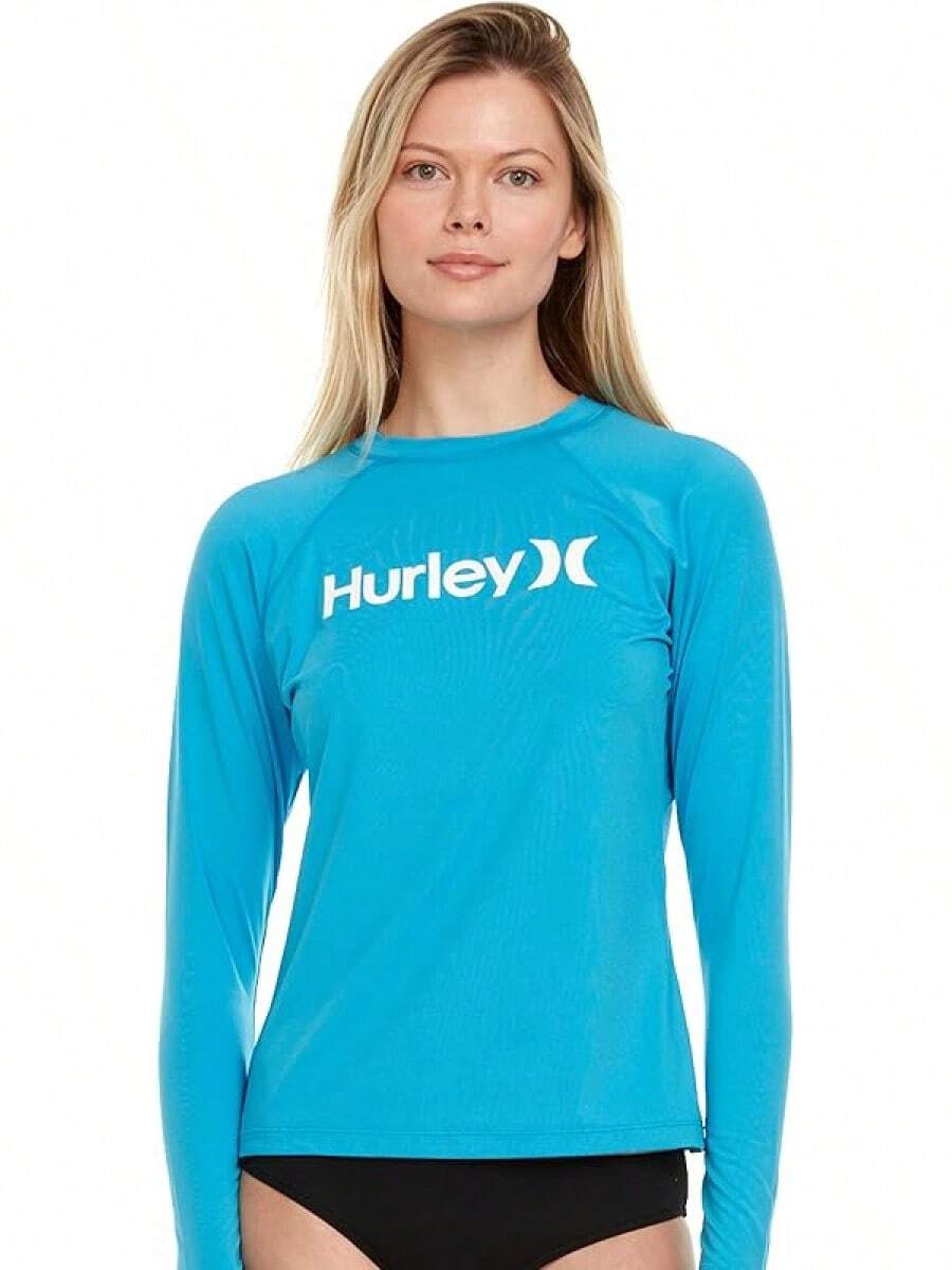 Rash Guard Women, Womens Rash Guard Long Sleeve Shirts, Rashguard Swim Shirt Women UPF 50+ SPF & - Turquoise - View 1