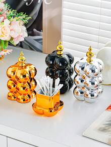 1个创意翻盖牙签盒，简易牙签分配器，适用于厨房和餐厅，厨房用品 - 彩色 - 查看 4