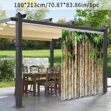 2 Stück Bambusgewebter Außenvorhang, Blumen- und Pflanzenmuster, atmungsaktiver Sichtschutzvorhang für Terrasse, Garten, Flur, Balkon, Terasse, Innenfenster, Türvorhang