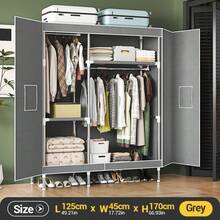 1pc Simple Cloth Wardrobe, Solid Color Modern Style, Steel Pipe Frame Structure Durable (Pipe Diameter 19mm), Includes Hanging Space And Multi-Layer Storage Shelves, Top Space For Storage, Suitable For Home, Bedroom, Rental, Apartment Clothing Storage Furniture - Multicolor - View 15