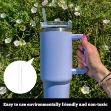 Pajitas de repuesto para tumblers de 14 a 40 onzas, pajitas largas reutilizables con cubiertas de limpieza de pajitas, pajitas de plástico de 12.2" para accesorios de tazas y botellas, útiles escolares