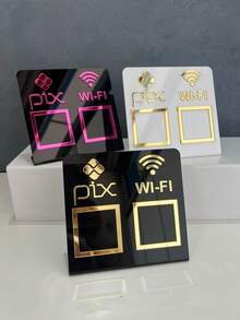 Pix Display Board Table Counter PIX And WI-FI - 黑色與古銅色 - 查看 5