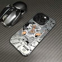 bandai Funda de teléfono con diseño de Luffy de One Piece para 16, 15, 14, 13, 12, 11, Pro Max, X, XR, XS Max, 8, 7 Plus, con acabado mate y dulce