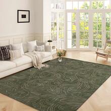 1 件奢华现代简约优雅线条和几何图案地毯，1100 克羊毛混纺 + TPR 可洗底部，斯堪的纳维亚别致风格蓬松柔软矩形地毯，适用于户外、入口、客厅、卧室、洗衣房、浴室、游戏室、所有季节大尺寸家用地垫、家居装饰 - 多色3 - 查看 9