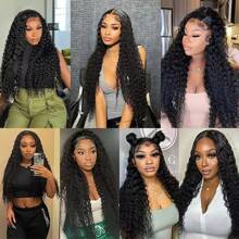 5x5 Wear And Go Glueless Wigs Human Hair 250% Density Deep Wave Lace Front Wigs Human Hair Pre Cut 5x5 HD Lace Closure Wigs Pre Plucked 12A Real Pre Bleached (40inch, 5X5 Deep Wave Wig)