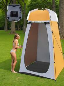 1pc Outdoor Camping Portable Toilet Tent, Versatile For Changing, Bathing, Beach, Unisex Design, Compact And Convenient For Camping/Hiking Essentials - Yellow - View 7