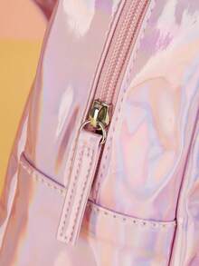 1 pieza Mochila para niñas con cierre de cremallera, diseño de dibujos animados con láser, mochila infantil adecuada como regalo de cumpleaños para niñas pequeñas - Mochila láser - Ver 6